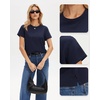 image:imageStelle Women Cotton Blend Tshirts Shirts Boxy Cropped T Shirts Basic Tees  Relaxed fit Side slits Lightweight comfort Everyday layering Streetwear Machine washable Soft hand feelNavy