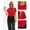 image:imageStelle Women Cotton Blend Tshirts Shirts Boxy Cropped T Shirts Basic Tees  Relaxed fit Side slits Lightweight comfort Everyday layering Streetwear Machine washable Soft hand feelRed