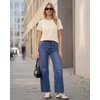 image:imageStelle Women Cotton Blend Tshirts Shirts Boxy Cropped T Shirts Basic Tees  Relaxed fit Side slits Lightweight comfort Everyday layering Streetwear Machine washable Soft hand feelCreme