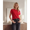 image:imageStelle Women Cotton Blend Tshirts Shirts Boxy Cropped T Shirts Basic Tees  Relaxed fit Side slits Lightweight comfort Everyday layering Streetwear Machine washable Soft hand feelRed