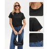 image:imageStelle Women Cotton Blend Tshirts Shirts Boxy Cropped T Shirts Basic Tees  Relaxed fit Side slits Lightweight comfort Everyday layering Streetwear Machine washable Soft hand feelBlack
