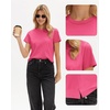 image:imageStelle Women Cotton Blend Tshirts Shirts Boxy Cropped T Shirts Basic Tees  Relaxed fit Side slits Lightweight comfort Everyday layering Streetwear Machine washable Soft hand feelDeep Pink