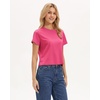 image:imageStelle Women Cotton Blend Tshirts Shirts Boxy Cropped T Shirts Basic Tees  Relaxed fit Side slits Lightweight comfort Everyday layering Streetwear Machine washable Soft hand feelDeep Pink