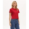 image:imageStelle Women Cotton Blend Tshirts Shirts Boxy Cropped T Shirts Basic Tees  Relaxed fit Side slits Lightweight comfort Everyday layering Streetwear Machine washable Soft hand feelRed
