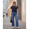 image:imageStelle Women Cotton Blend Tshirts Shirts Boxy Cropped T Shirts Basic Tees  Relaxed fit Side slits Lightweight comfort Everyday layering Streetwear Machine washable Soft hand feelNavy