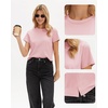 image:imageStelle Women Cotton Blend Tshirts Shirts Boxy Cropped T Shirts Basic Tees  Relaxed fit Side slits Lightweight comfort Everyday layering Streetwear Machine washable Soft hand feelLight Pink