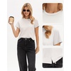 image:imageStelle Women Cotton Blend Tshirts Shirts Boxy Cropped T Shirts Basic Tees  Relaxed fit Side slits Lightweight comfort Everyday layering Streetwear Machine washable Soft hand feelWhite