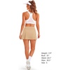 image:imageStelle Women Tennis Skirt High Waisted Athletic Golf Skorts with Pockets  Tummy Control BuiltIn Shorts Deep Pockets Pleated Breathable Lightweight Tennis Golf Pickleball Running WorkoutKhaki