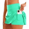 image:imageStelle Women Tennis Skirt High Waisted Athletic Golf Skorts with Pockets  Tummy Control BuiltIn Shorts Deep Pockets Pleated Breathable Lightweight Tennis Golf Pickleball Running WorkoutMint Green