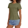 image:imageStelle Womens Cotton T Shirts Comfort Soft Casual Everyday Modal Tops  Breathable fabric Relaxed fit Short sleeves Layering essential Lounge Travel Machine washableOlive Green