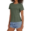 image:imageStelle Womens Cotton T Shirts Comfort Soft Casual Everyday Modal Tops  Breathable fabric Relaxed fit Short sleeves Layering essential Lounge Travel Machine washableArmy Green