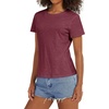 image:imageStelle Womens Cotton T Shirts Comfort Soft Casual Everyday Modal Tops  Breathable fabric Relaxed fit Short sleeves Layering essential Lounge Travel Machine washableBurgundy