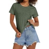 image:imageStelle Womens Cotton T Shirts Comfort Soft Casual Everyday Modal Tops  Breathable fabric Relaxed fit Short sleeves Layering essential Lounge Travel Machine washableArmy Green