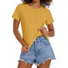 image:imageStelle Womens Cotton T Shirts Comfort Soft Casual Everyday Modal Tops  Breathable fabric Relaxed fit Short sleeves Layering essential Lounge Travel Machine washableMustard