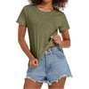 image:imageStelle Womens Cotton T Shirts Comfort Soft Casual Everyday Modal Tops  Breathable fabric Relaxed fit Short sleeves Layering essential Lounge Travel Machine washableOlive Green