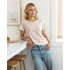 image:imageStelle Womens Cotton T Shirts Comfort Soft Casual Everyday Modal Tops  Breathable fabric Relaxed fit Short sleeves Layering essential Lounge Travel Machine washableOat Milk