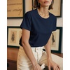 image:imageStelle Womens Cotton T Shirts Comfort Soft Casual Everyday Modal Tops  Breathable fabric Relaxed fit Short sleeves Layering essential Lounge Travel Machine washableNavy