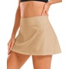image:imageStelle Womens Tennis Golf Skirts High Waisted Athletic Skorts with Pockets  BuiltIn Shorts Athletic Skirt Tummy Control Stretchy Running Pickleball Workout Casual Skorts for WomanKhaki