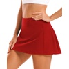 image:imageStelle Womens Tennis Golf Skirts High Waisted Athletic Skorts with Pockets  BuiltIn Shorts Athletic Skirt Tummy Control Stretchy Running Pickleball Workout Casual Skorts for WomanRed