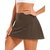 image:imageStelle Womens Tennis Golf Skirts High Waisted Athletic Skorts with Pockets  BuiltIn Shorts Athletic Skirt Tummy Control Stretchy Running Pickleball Workout Casual Skorts for WomanEspresso