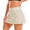 image:imageStelle Womens Tennis Golf Skirts High Waisted Athletic Skorts with Pockets  BuiltIn Shorts Athletic Skirt Tummy Control Stretchy Running Pickleball Workout Casual Skorts for WomanWhite Beige