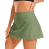 image:imageStelle Womens Tennis Golf Skirts High Waisted Athletic Skorts with Pockets  BuiltIn Shorts Athletic Skirt Tummy Control Stretchy Running Pickleball Workout Casual Skorts for WomanArmy Green