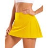 image:imageStelle Womens Tennis Golf Skirts High Waisted Athletic Skorts with Pockets  BuiltIn Shorts Athletic Skirt Tummy Control Stretchy Running Pickleball Workout Casual Skorts for WomanYellow