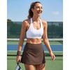 image:imageStelle Womens Tennis Golf Skirts High Waisted Athletic Skorts with Pockets  BuiltIn Shorts Athletic Skirt Tummy Control Stretchy Running Pickleball Workout Casual Skorts for WomanEspresso