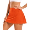 image:imageStelle Womens Tennis Golf Skirts High Waisted Athletic Skorts with Pockets  BuiltIn Shorts Athletic Skirt Tummy Control Stretchy Running Pickleball Workout Casual Skorts for WomanOrange
