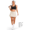image:imageStelle Womens Tennis Golf Skirts High Waisted Athletic Skorts with Pockets  BuiltIn Shorts Athletic Skirt Tummy Control Stretchy Running Pickleball Workout Casual Skorts for WomanWhite Beige