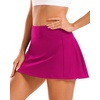 image:imageStelle Womens Tennis Golf Skirts High Waisted Athletic Skorts with Pockets  BuiltIn Shorts Athletic Skirt Tummy Control Stretchy Running Pickleball Workout Casual Skorts for WomanFuchsia