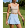 image:imageStelle Womens Tennis Golf Skirts High Waisted Athletic Skorts with Pockets  BuiltIn Shorts Athletic Skirt Tummy Control Stretchy Running Pickleball Workout Casual Skorts for WomanLight Blue