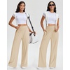 image:imageStelle Womens Wide Leg Lounge Pants Soft Stretch Casual Travel Wear  Elastic waistband Relaxed fit Breathable fabric Yoga Lounge Vacation Everyday comfortBeige