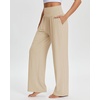 image:imageStelle Womens Wide Leg Lounge Pants Soft Stretch Casual Travel Wear  Elastic waistband Relaxed fit Breathable fabric Yoga Lounge Vacation Everyday comfortBeige