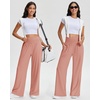 image:imageStelle Womens Wide Leg Lounge Pants Soft Stretch Casual Travel Wear  Elastic waistband Relaxed fit Breathable fabric Yoga Lounge Vacation Everyday comfortDusty Pink