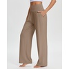 image:imageStelle Womens Wide Leg Lounge Pants Soft Stretch Casual Travel Wear  Elastic waistband Relaxed fit Breathable fabric Yoga Lounge Vacation Everyday comfortMocha