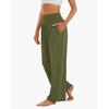 image:imageStelle Womens Wide Leg Lounge Pants Soft Stretch Casual Travel Wear  Elastic waistband Relaxed fit Breathable fabric Yoga Lounge Vacation Everyday comfortOlive Green
