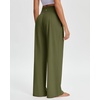 image:imageStelle Womens Wide Leg Lounge Pants Soft Stretch Casual Travel Wear  Elastic waistband Relaxed fit Breathable fabric Yoga Lounge Vacation Everyday comfortOlive Green