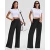 image:imageStelle Womens Wide Leg Lounge Pants Soft Stretch Casual Travel Wear  Elastic waistband Relaxed fit Breathable fabric Yoga Lounge Vacation Everyday comfortAblack