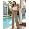 image:imageStelle Womens Wide Leg Lounge Pants Soft Stretch Casual Travel Wear  Elastic waistband Relaxed fit Breathable fabric Yoga Lounge Vacation Everyday comfortMocha