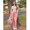 image:imageStelle Womens Wide Leg Lounge Pants Soft Stretch Casual Travel Wear  Elastic waistband Relaxed fit Breathable fabric Yoga Lounge Vacation Everyday comfortDusty Pink