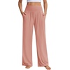 image:imageStelle Womens Wide Leg Lounge Pants Soft Stretch Casual Travel Wear  Elastic waistband Relaxed fit Breathable fabric Yoga Lounge Vacation Everyday comfortDusty Pink