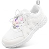 image:imageStelle Girls Tennis Shoes with DIY Charms  Lightweight NonSlip Athletic Running Volleyball School Shoes for Gym and CasualWhitecharms