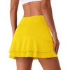 image:imageStelle Tennis Skirts for Women Ruffle Athletic Golf Skorts with Pocket  High Waisted Tummy Control Built in Shorts Athletic Skirt Golf Skirt Soft Breathable Workout PickleballYellow