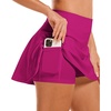image:imageStelle Womens Tennis Golf Skirts High Waisted Athletic Skorts with Pockets  BuiltIn Shorts Athletic Skirt Tummy Control Stretchy Running Pickleball Workout Casual Skorts for WomanFuchsia