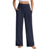 image:imageStelle Womens Wide Leg Lounge Pants Soft Stretch Casual Travel Wear  Elastic waistband Relaxed fit Breathable fabric Yoga Lounge Vacation Everyday comfortBnavy