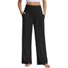 image:imageStelle Womens Wide Leg Lounge Pants Soft Stretch Casual Travel Wear  Elastic waistband Relaxed fit Breathable fabric Yoga Lounge Vacation Everyday comfortAblack