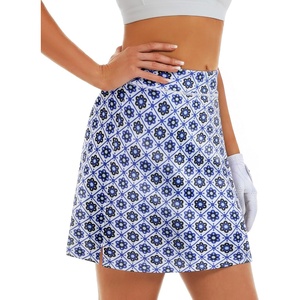 image:imageStelle 17 Golf Skirts for Women Pickleball Tennis Skorts with 2 Pockets  Athletic Skorts High Waisted Tummy Control BuiltIn Shorts Flattering Fit Side Slits RunningFloral Tiles Print
