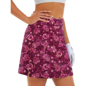 image:imageStelle 17 Golf Skirts for Women Pickleball Tennis Skorts with 2 Pockets  Athletic Skorts High Waisted Tummy Control BuiltIn Shorts Flattering Fit Side Slits RunningScarlet Vines Print