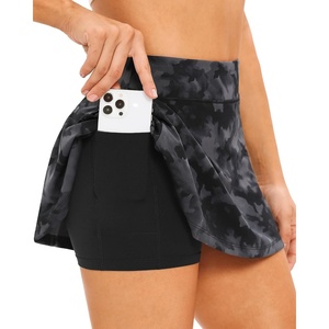 image:imageStelle Womens Tennis Golf Skirts High Waisted Athletic Skorts with Pockets  BuiltIn Shorts Athletic Skirt Tummy Control Stretchy Running Pickleball Workout Casual Skorts for WomanBlackgrey Camo